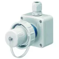 16A, 2п+з, 230B, 50-60Гц. Вилка настеная SCHUKO с байонетной крышкой, ввод М20 - 1 сверху и 1 закрыт - foto