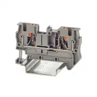 Клемма проходная, зажим push-in, 2 точки подключения, 4 кв.мм, серая - foto